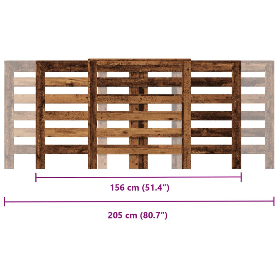 Radiatorombouw 205x21,5x83,5 cm bewerkt hout oud hout