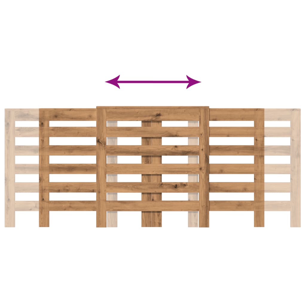 Radiatorombouw 205X21,5X83,5 Cm Bewerkt Hout Artisanaal Eiken 205 x 21.5 x 83.5 cm Horizontale latten