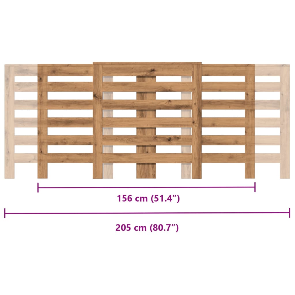 Radiatorombouw 205X21,5X83,5 Cm Bewerkt Hout Artisanaal Eiken 205 x 21.5 x 83.5 cm Horizontale latten