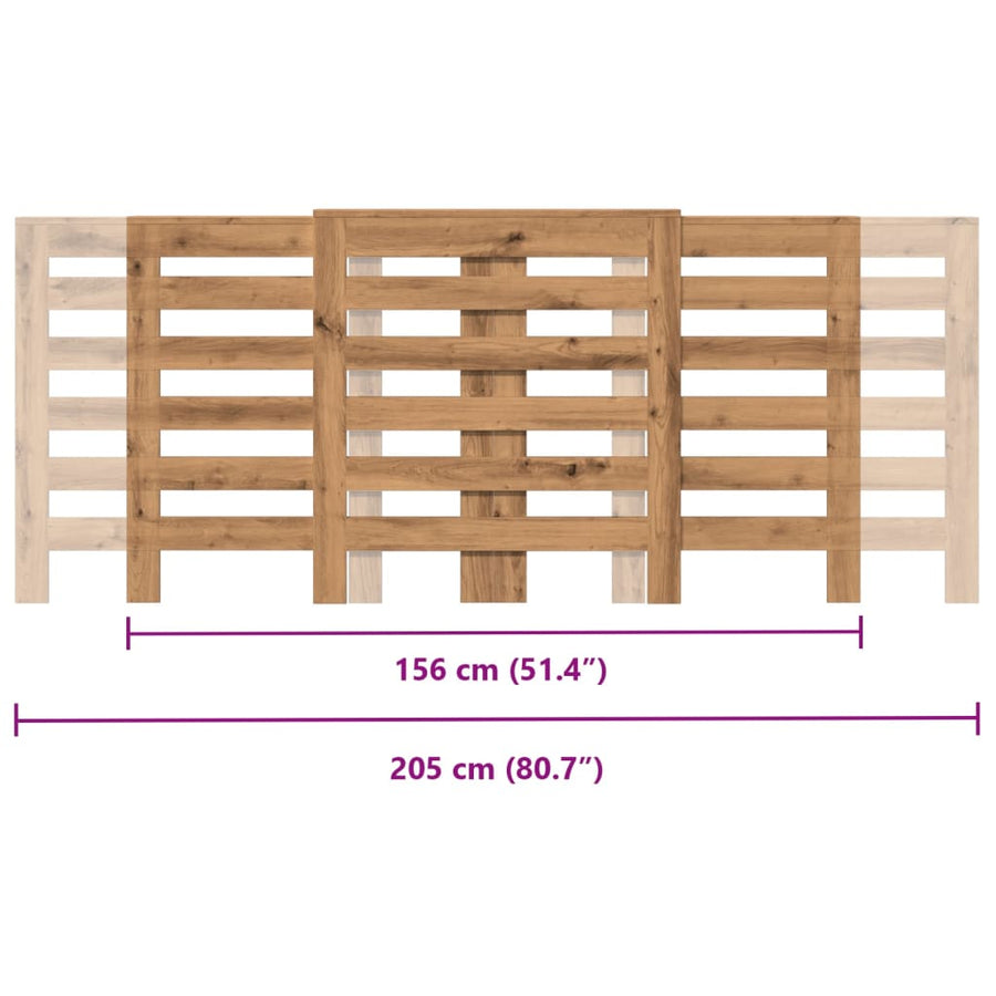 Radiatorombouw 205X21,5X83,5 Cm Bewerkt Hout Artisanaal Eiken 205 x 21.5 x 83.5 cm Horizontale latten
