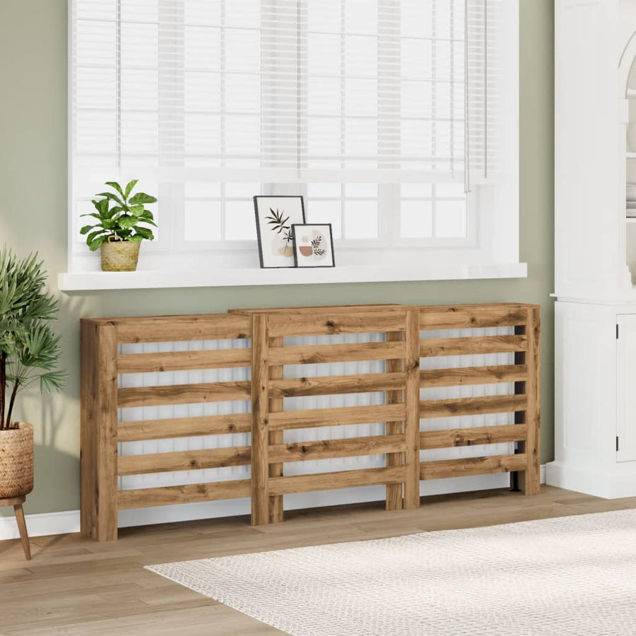 Radiatorombouw 205X21,5X83,5 Cm Bewerkt Hout Artisanaal Eiken 205 x 21.5 x 83.5 cm Horizontale latten