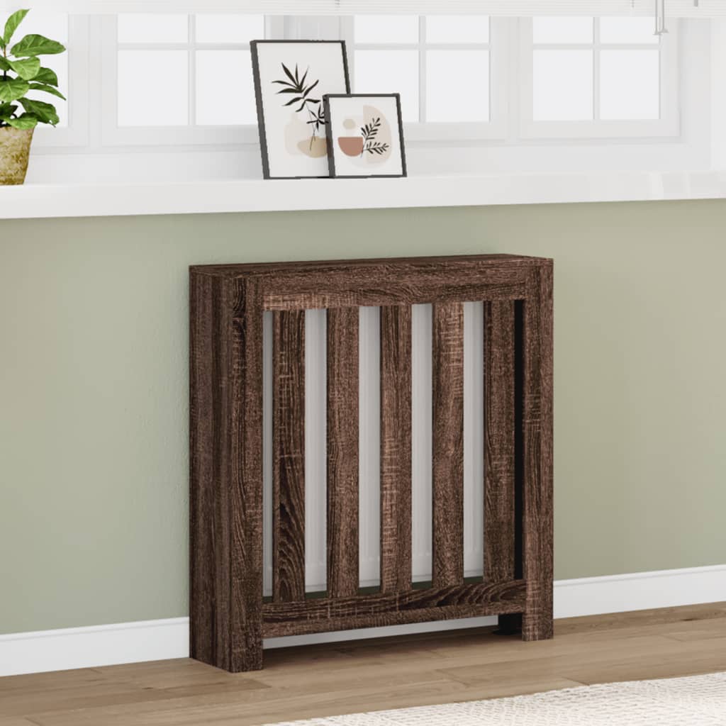 Radiatorombouw 78x20x82 cm bewerkt hout bruin eikenkleurig
