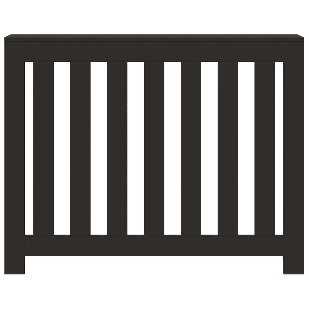 Radiatorombouw 104x20x82 cm bewerkt hout zwart