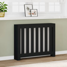 Radiatorombouw 104x20x82 cm bewerkt hout zwart