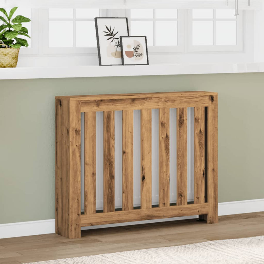 Radiatorombouw 104x20x82 cm bewerkt hout artisanaal eikenkleur