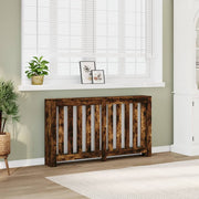 Radiatorombouw 149x20x82 cm bewerkt hout gerookt eiken