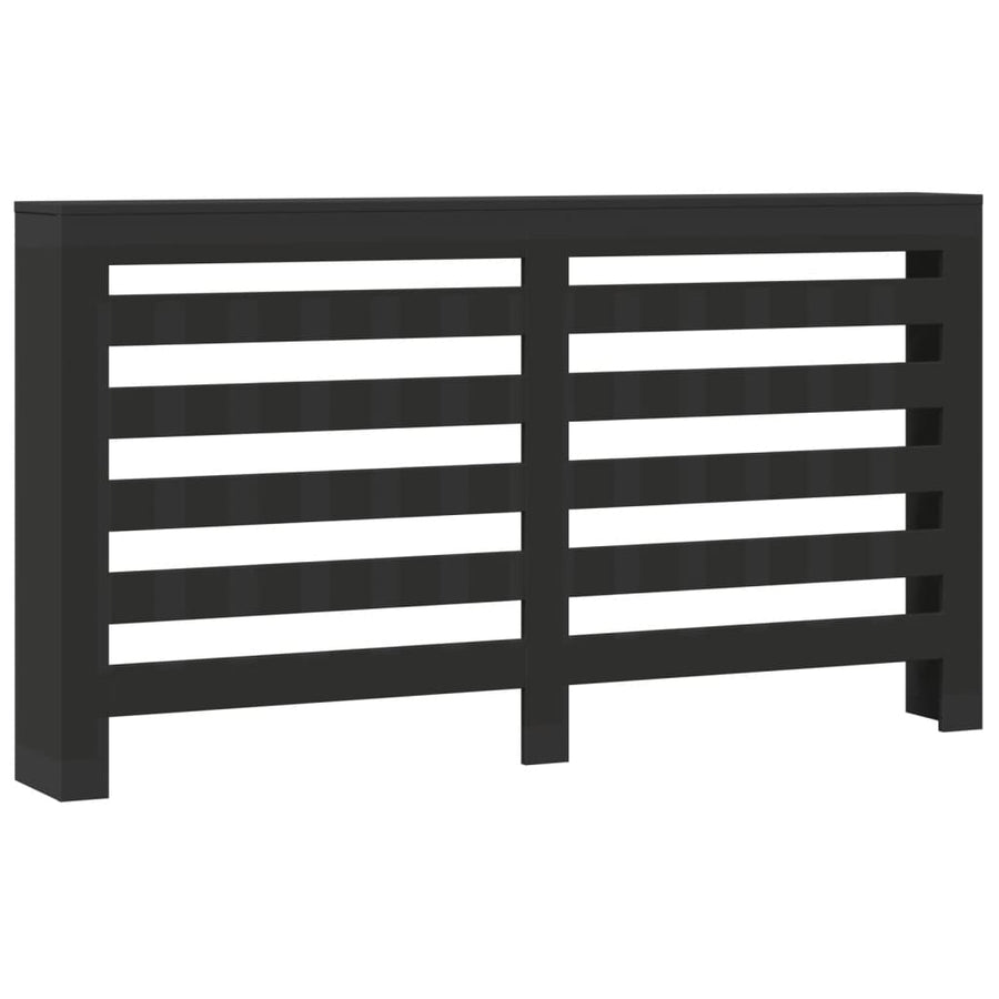 Radiatorombouw 175x20x82 cm bewerkt hout zwart