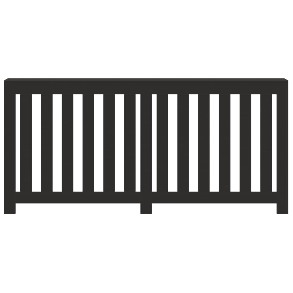 Radiatorombouw 175x20x82 cm bewerkt hout zwart