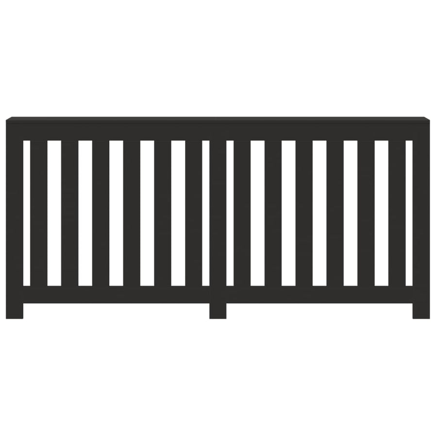 Radiatorombouw 175x20x82 cm bewerkt hout zwart