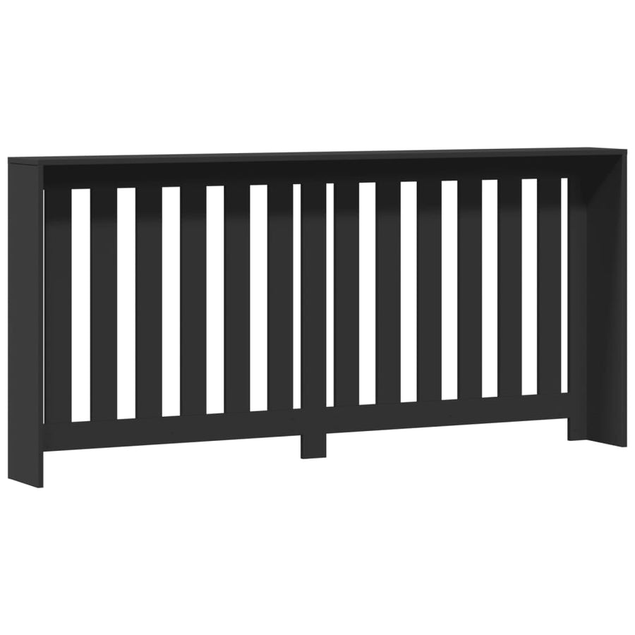 Radiatorombouw 175x20x82 cm bewerkt hout zwart