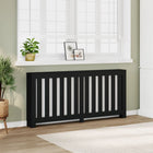 Radiator cover 175x20x82 cm engineered wood black