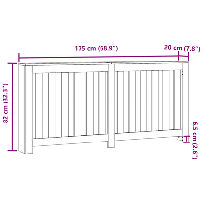 Radiatorombouw 175x20x82 cm bewerkt hout betongrijs