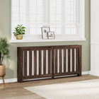 Radiator cover 175x20x82 cm treated wood brown oak finish
