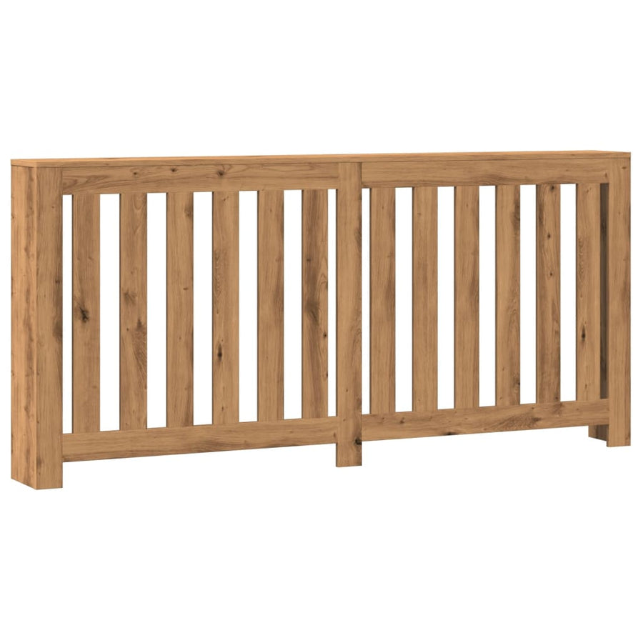 Radiatorombouw 175x20x82 cm bewerkt hout artisanaal eikenkleur