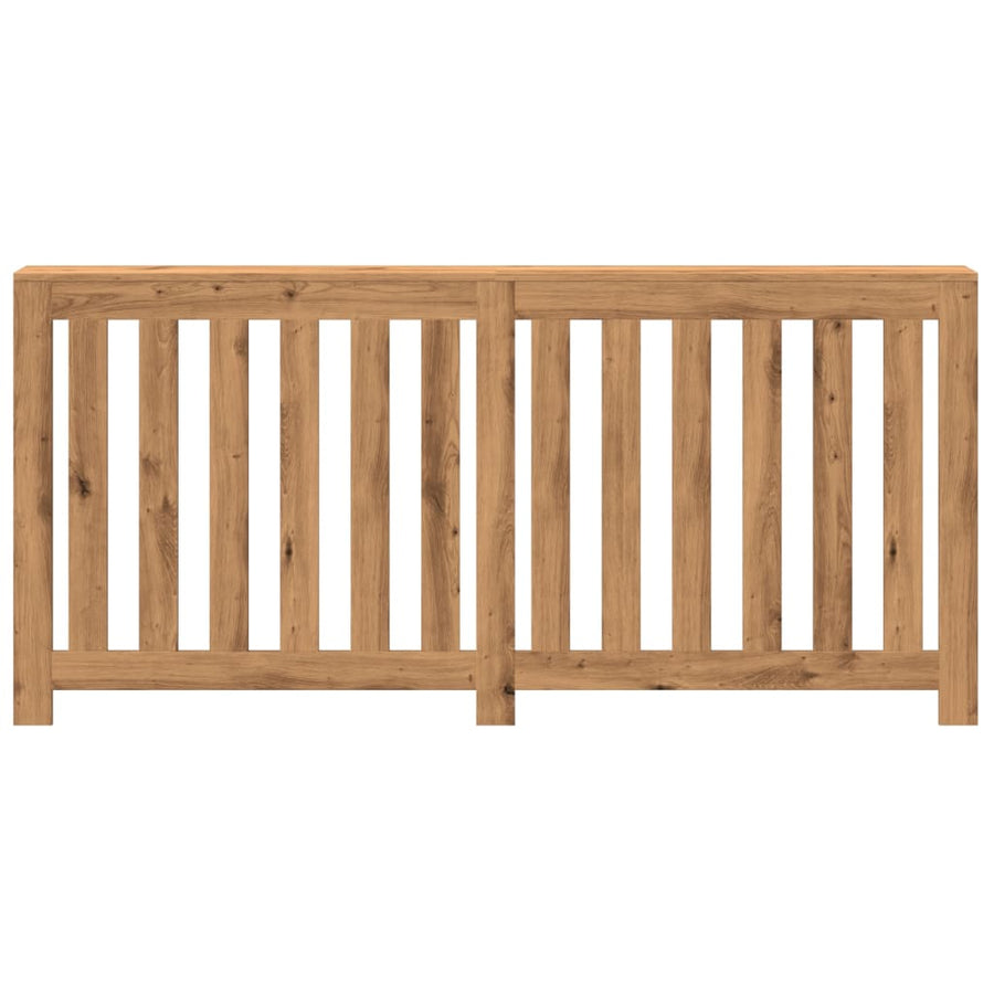 Radiatorombouw 175x20x82 cm bewerkt hout artisanaal eikenkleur