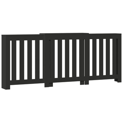 Radiatorombouw 205x21,5x83,5 cm bewerkt hout zwart