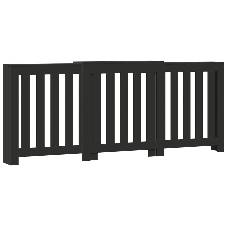 Radiatorombouw 205x21,5x83,5 cm bewerkt hout zwart