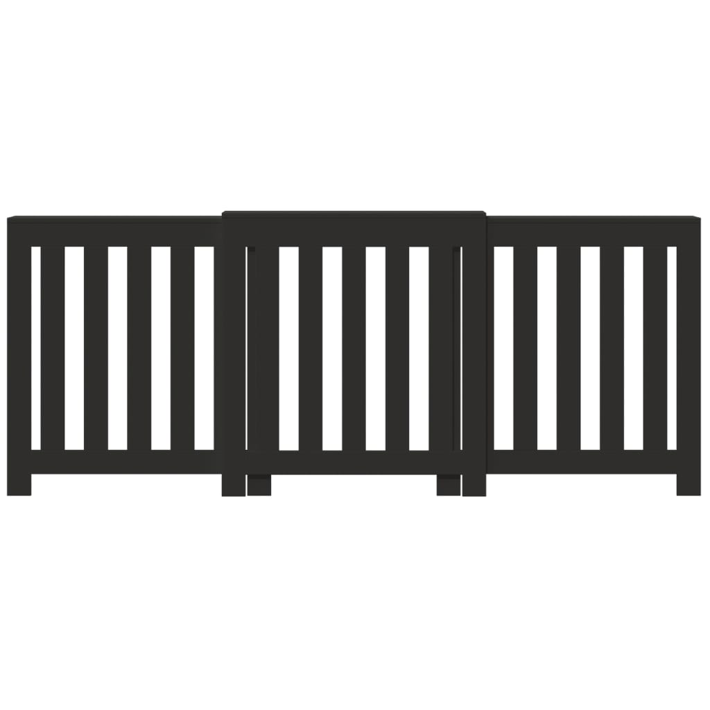 Radiatorombouw 205x21,5x83,5 cm bewerkt hout zwart