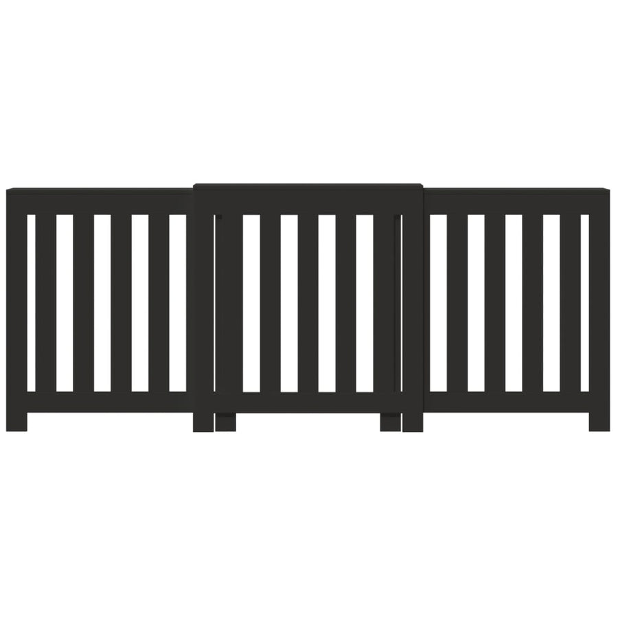 Radiatorombouw 205x21,5x83,5 cm bewerkt hout zwart
