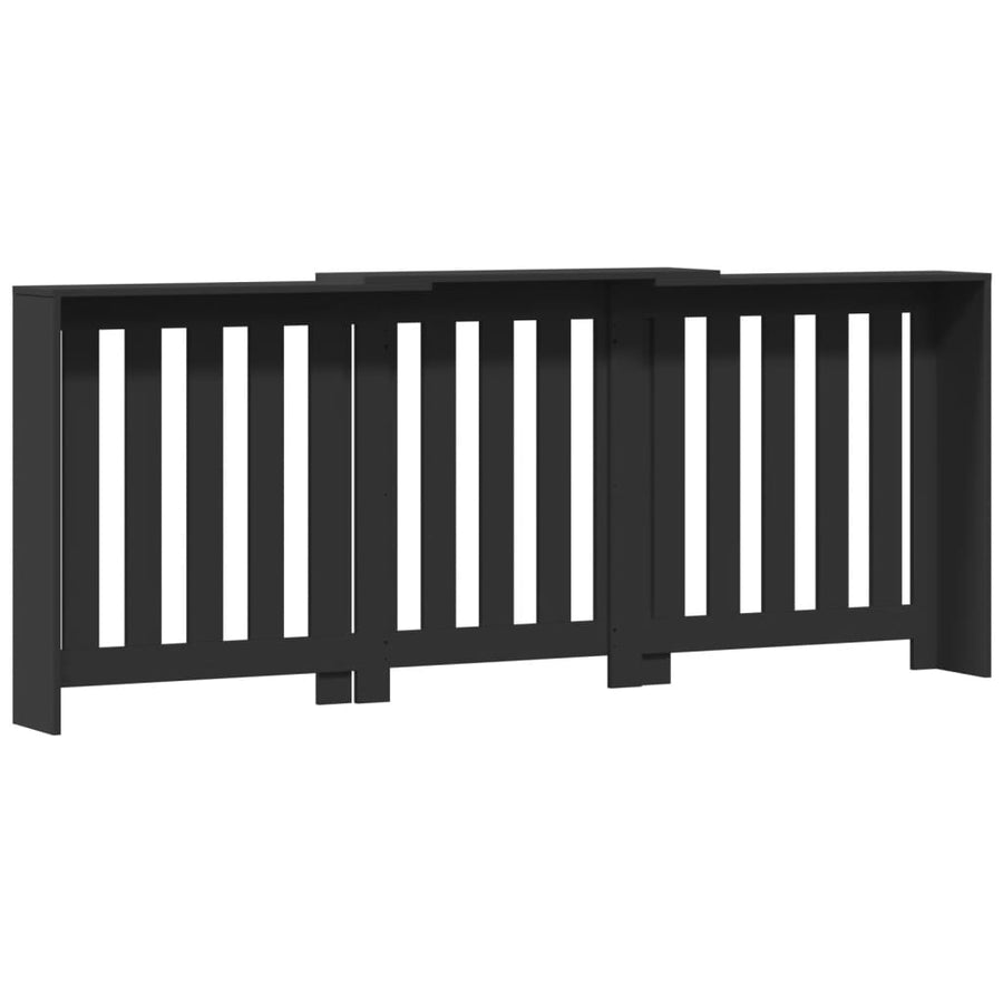 Radiatorombouw 205x21,5x83,5 cm bewerkt hout zwart