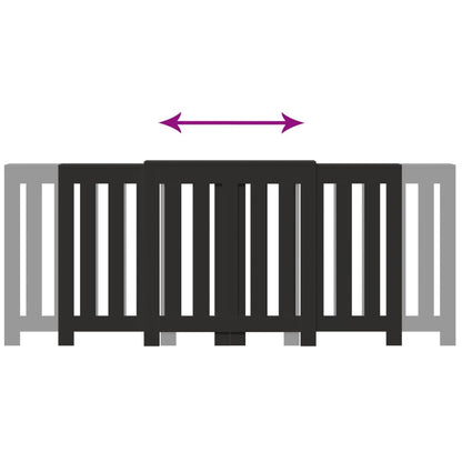 Radiatorombouw 205x21,5x83,5 cm bewerkt hout zwart