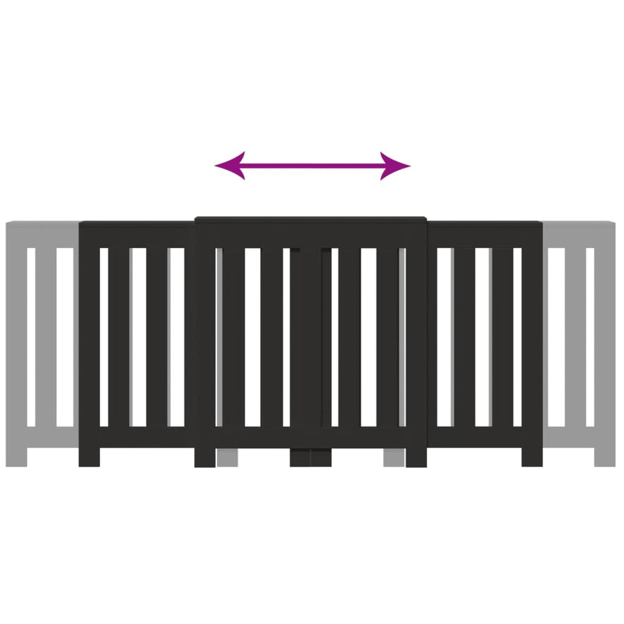 Radiatorombouw 205x21,5x83,5 cm bewerkt hout zwart
