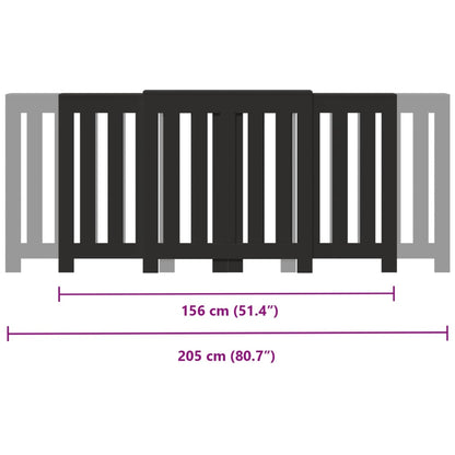 Radiatorombouw 205x21,5x83,5 cm bewerkt hout zwart