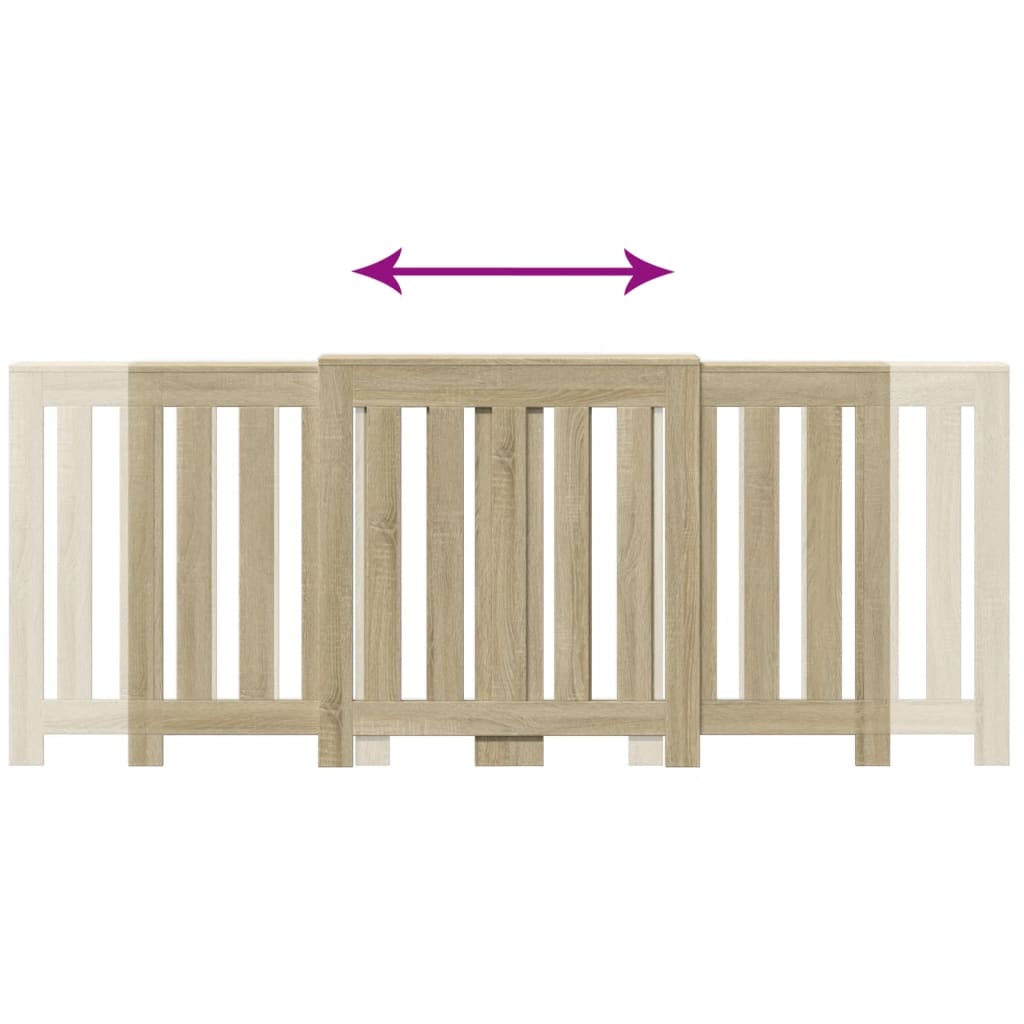 Radiatorombouw 205x21,5x83,5 cm bewerkt hout sonoma eikenkleur