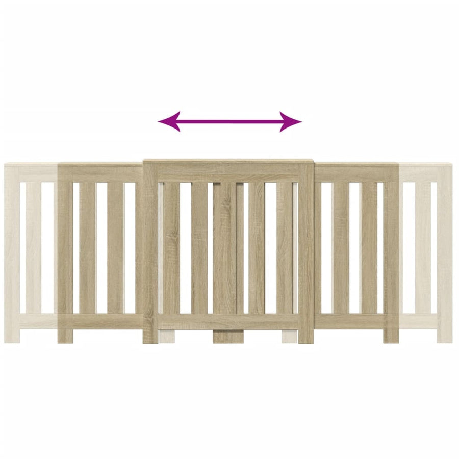 Radiatorombouw 205x21,5x83,5 cm bewerkt hout sonoma eikenkleur