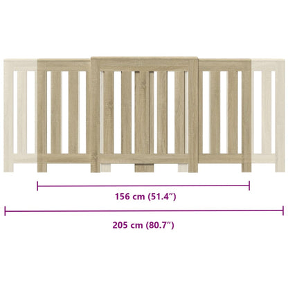 Radiatorombouw 205x21,5x83,5 cm bewerkt hout sonoma eikenkleur