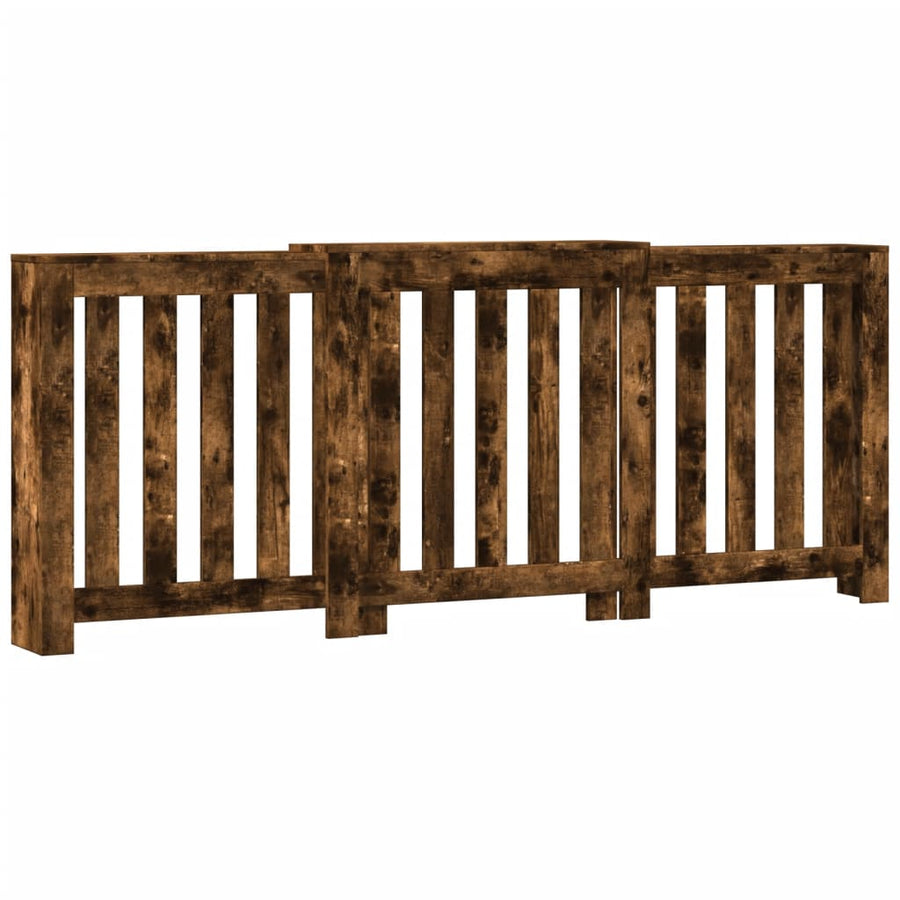 Radiatorombouw 205x21,5x83,5 cm bewerkt hout gerookt eikenkleur