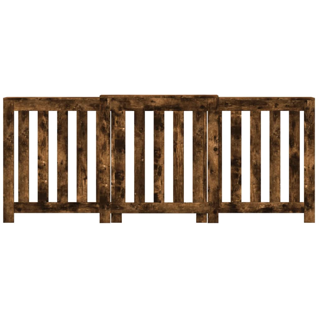 Radiatorombouw 205x21,5x83,5 cm bewerkt hout gerookt eikenkleur