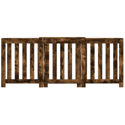Radiatorombouw 205x21,5x83,5 cm bewerkt hout gerookt eikenkleur