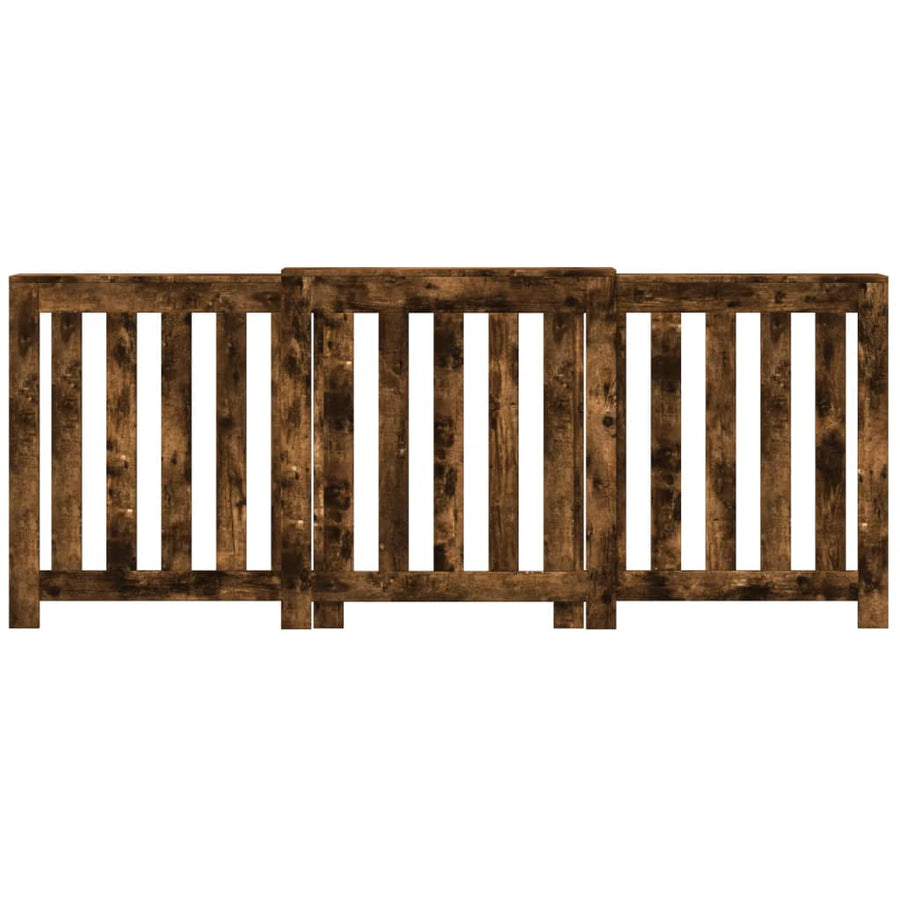 Radiatorombouw 205x21,5x83,5 cm bewerkt hout gerookt eikenkleur