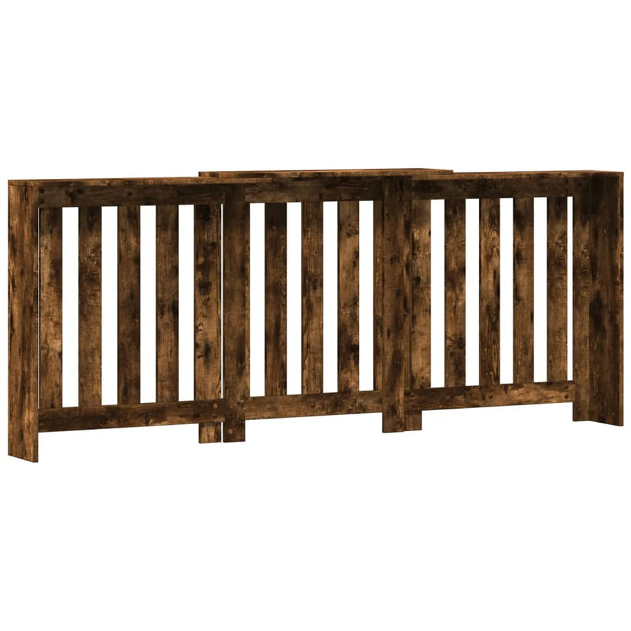 Radiatorombouw 205x21,5x83,5 cm bewerkt hout gerookt eikenkleur