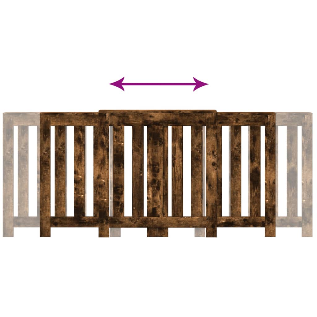Radiatorombouw 205x21,5x83,5 cm bewerkt hout gerookt eikenkleur