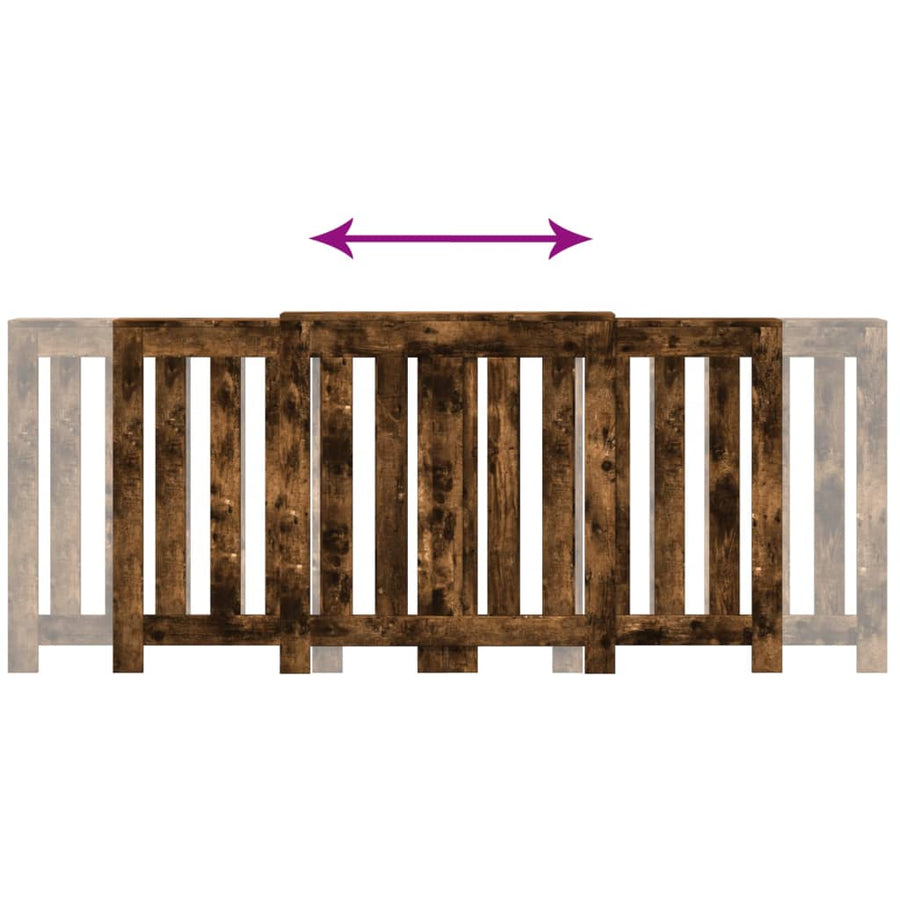 Radiatorombouw 205x21,5x83,5 cm bewerkt hout gerookt eikenkleur