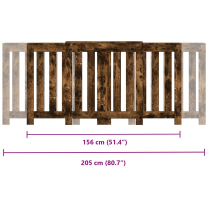 Radiatorombouw 205x21,5x83,5 cm bewerkt hout gerookt eikenkleur