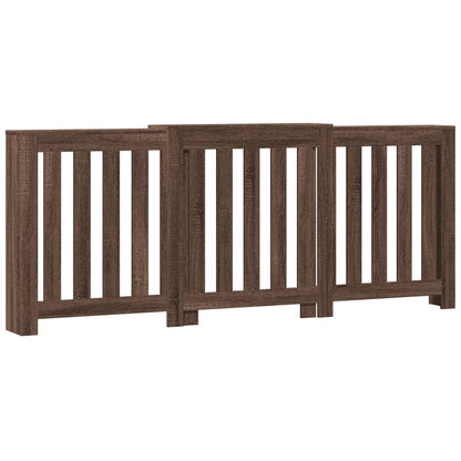 Radiatorombouw 205x21,5x83,5 cm bewerkt hout bruin eikenkleurig