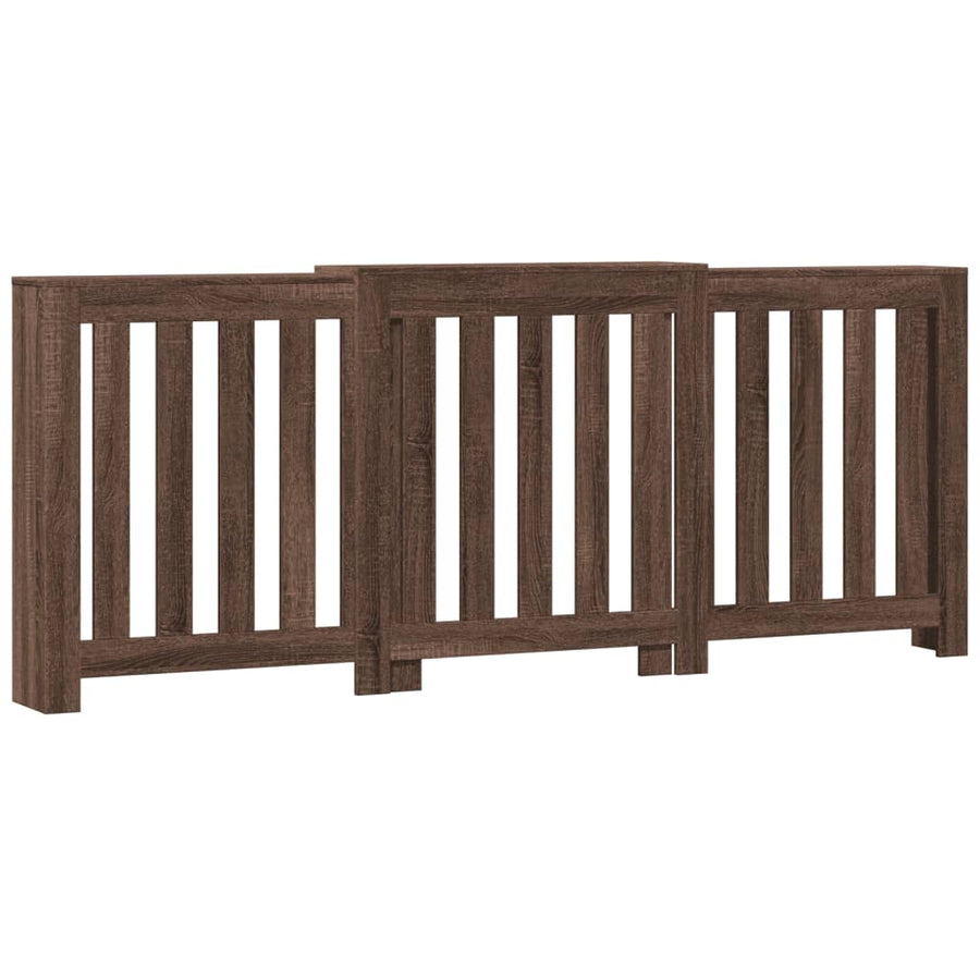 Radiatorombouw 205x21,5x83,5 cm bewerkt hout bruin eikenkleurig