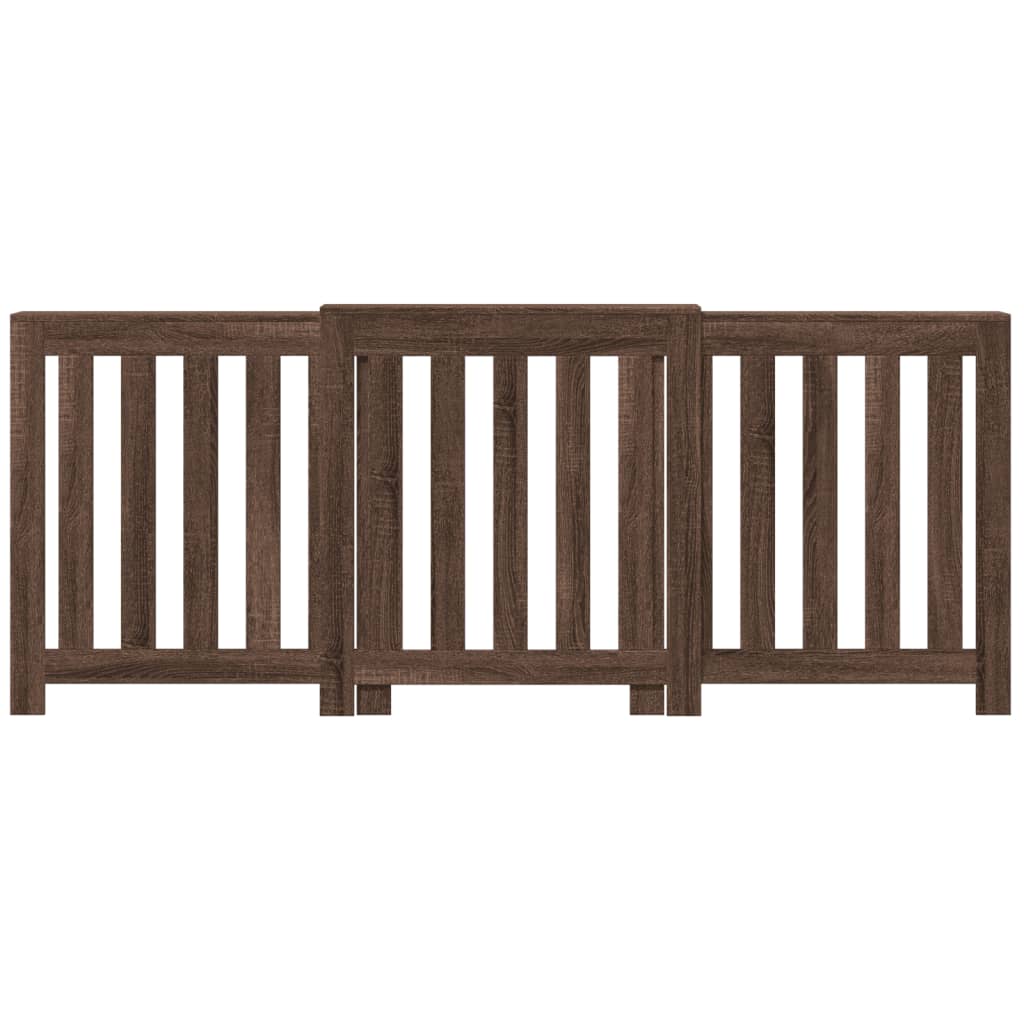 Radiatorombouw 205x21,5x83,5 cm bewerkt hout bruin eikenkleurig