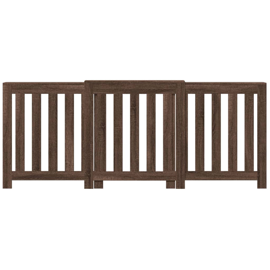 Radiatorombouw 205x21,5x83,5 cm bewerkt hout bruin eikenkleurig