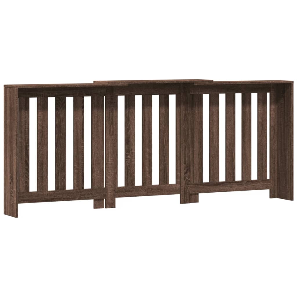 Radiatorombouw 205x21,5x83,5 cm bewerkt hout bruin eikenkleurig