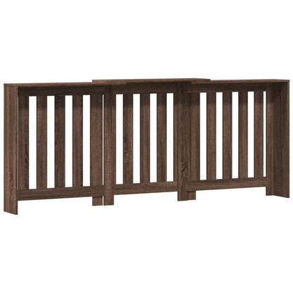 Radiatorombouw 205x21,5x83,5 cm bewerkt hout bruin eikenkleurig