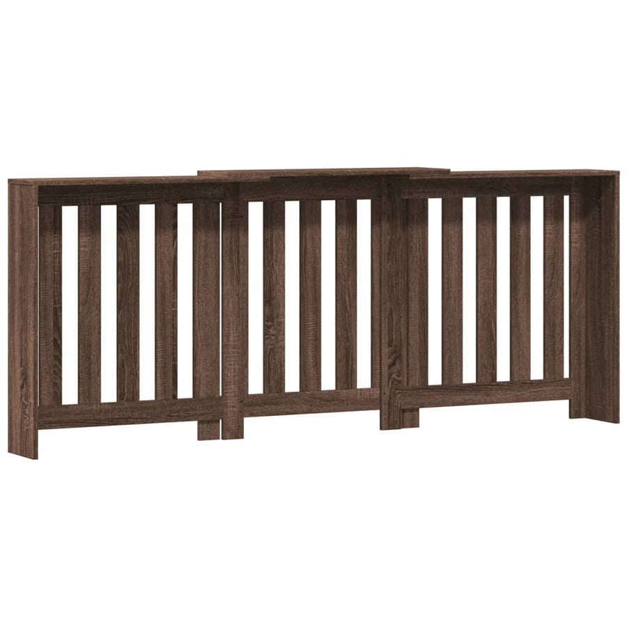 Radiatorombouw 205x21,5x83,5 cm bewerkt hout bruin eikenkleurig
