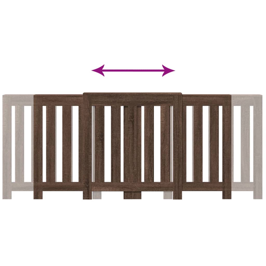 Radiatorombouw 205x21,5x83,5 cm bewerkt hout bruin eikenkleurig