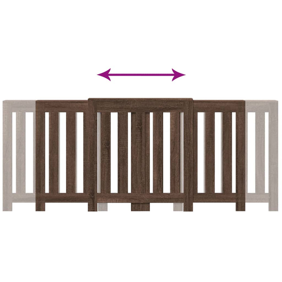 Radiatorombouw 205x21,5x83,5 cm bewerkt hout bruin eikenkleurig