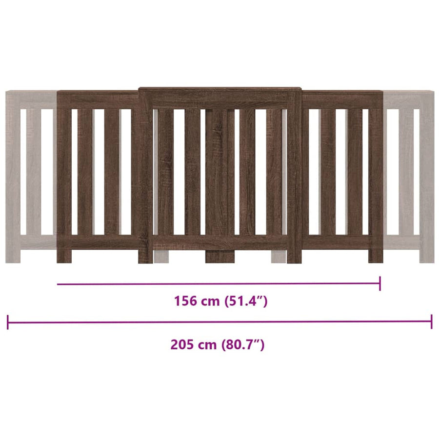 Radiatorombouw 205x21,5x83,5 cm bewerkt hout bruin eikenkleurig