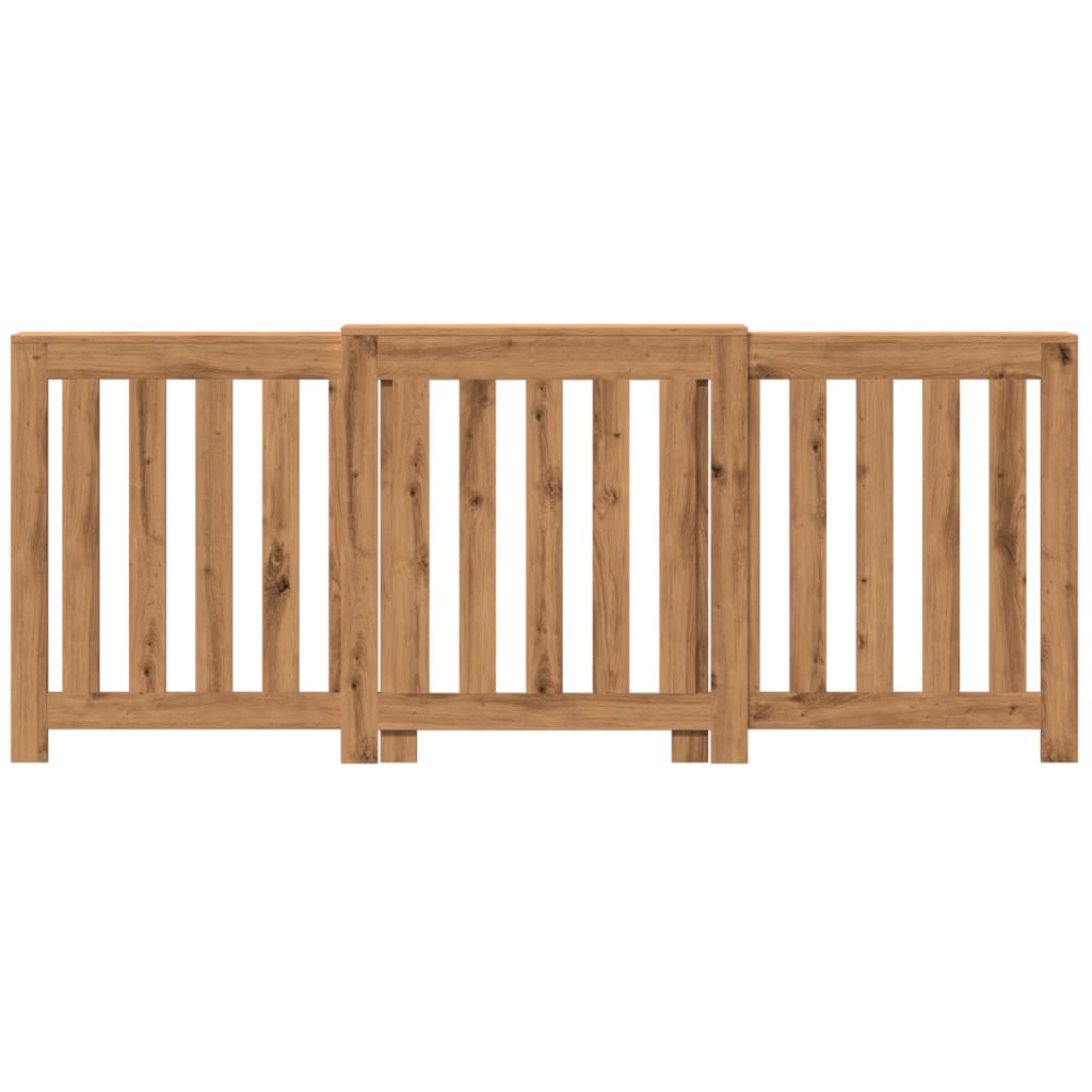 Radiatorombouw 205x21,5x83,5 cm bewerkt hout artisanaal eiken