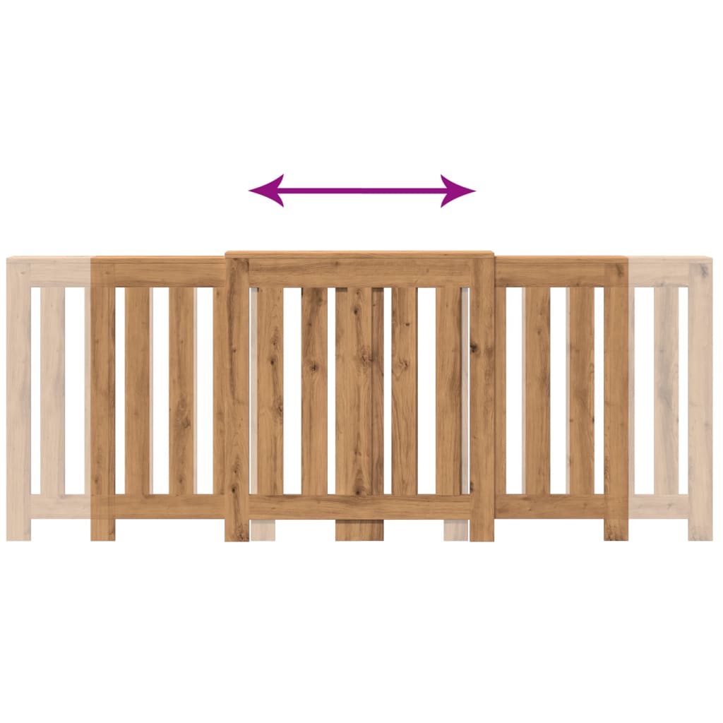 Radiatorombouw 205x21,5x83,5 cm bewerkt hout artisanaal eiken